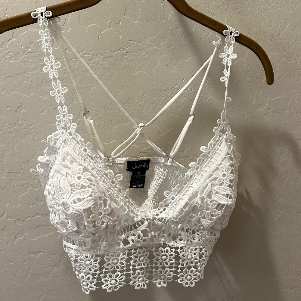 Justify White Lace Bralette